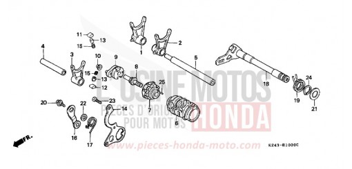 BARILLET DE SELECTION CR125RV de 1997